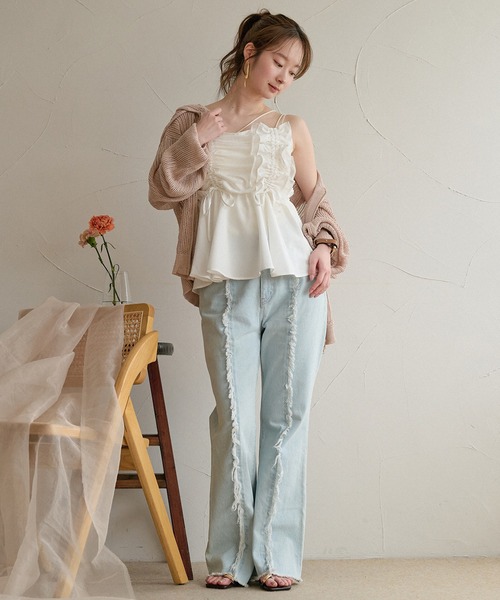 mideal(マイディール)の「3way peplum design tops / 3way ペプラムデザイントップス(シャツ/ブラウス・レディース・ブルー/チャコールグレー/ライトグリーン/ホワイト・FREE)」の7枚目の写真