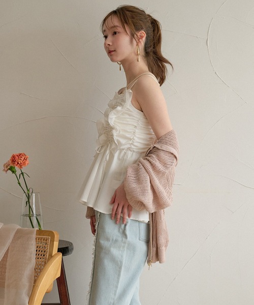 mideal(マイディール)の「3way peplum design tops / 3way ペプラムデザイントップス(シャツ/ブラウス・レディース・ブルー/チャコールグレー/ライトグリーン/ホワイト・FREE)」の5枚目の写真