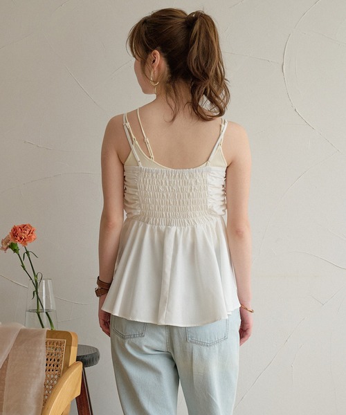 mideal(マイディール)の「3way peplum design tops / 3way ペプラムデザイントップス(シャツ/ブラウス・レディース・ブルー/チャコールグレー/ライトグリーン/ホワイト・FREE)」の6枚目の写真