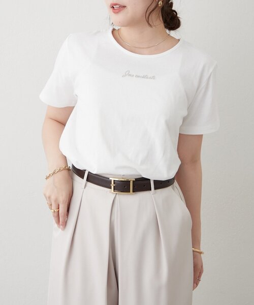 Remind me and forever(リマインドミーアンドフォーエバー)の「【メタルプレートで高見え】ロゴTシャツ(Tシャツ/カットソー・レディース・ブラック/オフホワイト・FREE)」の11枚目の写真