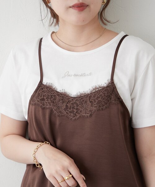 Remind me and forever(リマインドミーアンドフォーエバー)の「【メタルプレートで高見え】ロゴTシャツ(Tシャツ/カットソー・レディース・ブラック/オフホワイト・FREE)」の14枚目の写真