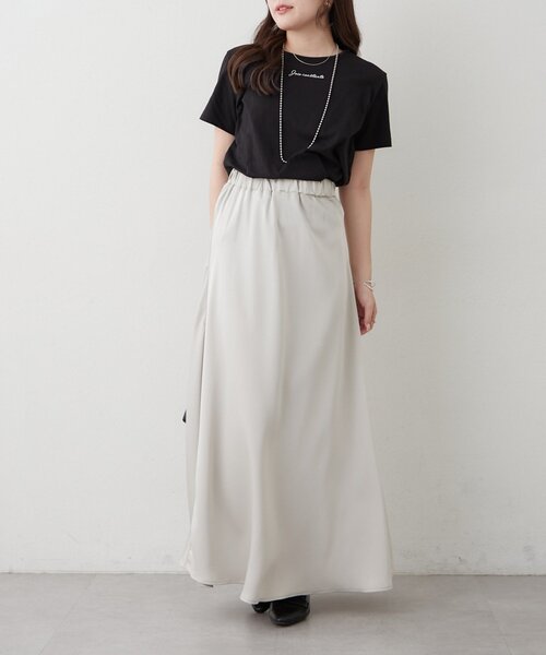 Remind me and forever(リマインドミーアンドフォーエバー)の「【メタルプレートで高見え】ロゴTシャツ(Tシャツ/カットソー・レディース・ブラック/オフホワイト・FREE)」の15枚目の写真