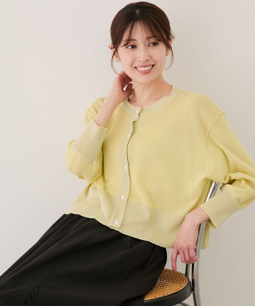 Jayro(ジャイロ)の「ラメニットカーディガン(カーディガン/ボレロ・レディース・ホワイト系その他/ベージュ/イエロー/ライトグレー/ブラック/ダークラベンダー・M)」の1枚目の写真