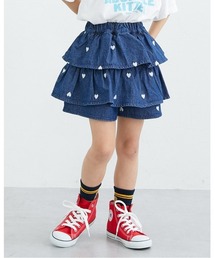 QUNTSTYLE | ハート刺しゅうデニムティアードパンツインスカート(デニムパンツ)