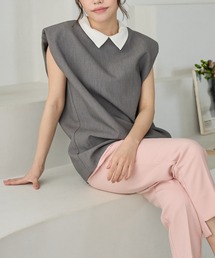 2WAY COLLAR BOX SILHOUETTE TOPS