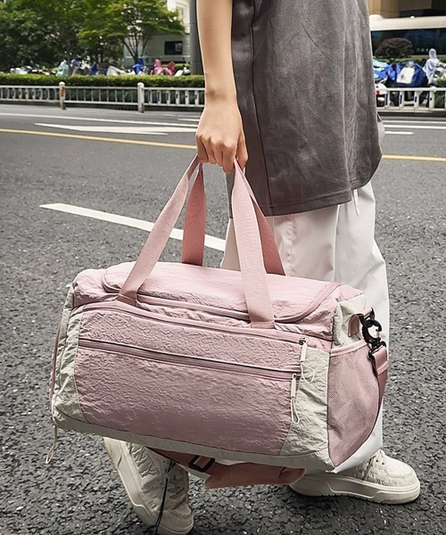 Miniministore（ミニミニストア）の「大容量ボストンバッグ旅行用トラベルバッグ（ボストンバッグ・レディース・ダークグレー/ピンク/アイボリー/ブラック・FREE）」の4枚目の写真