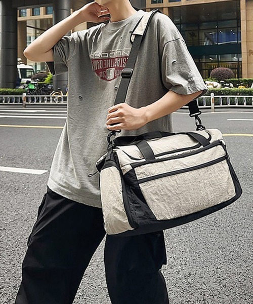 Miniministore（ミニミニストア）の「大容量ボストンバッグ旅行用トラベルバッグ（ボストンバッグ・レディース・ダークグレー/ピンク/アイボリー/ブラック・FREE）」の7枚目の写真
