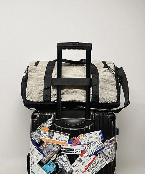 Miniministore（ミニミニストア）の「大容量ボストンバッグ旅行用トラベルバッグ（ボストンバッグ・レディース・ダークグレー/ピンク/アイボリー/ブラック・FREE）」の8枚目の写真