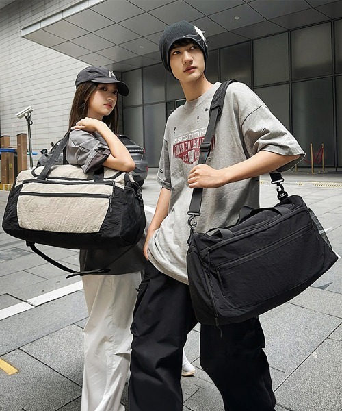 Miniministore（ミニミニストア）の「大容量ボストンバッグ旅行用トラベルバッグ（ボストンバッグ・レディース・ダークグレー/ピンク/アイボリー/ブラック・FREE）」の9枚目の写真