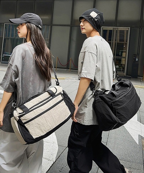 Miniministore（ミニミニストア）の「大容量ボストンバッグ旅行用トラベルバッグ（ボストンバッグ・レディース・ダークグレー/ピンク/アイボリー/ブラック・FREE）」の10枚目の写真