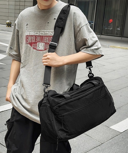 Miniministore（ミニミニストア）の「大容量ボストンバッグ旅行用トラベルバッグ（ボストンバッグ・レディース・ダークグレー/ピンク/アイボリー/ブラック・FREE）」の11枚目の写真