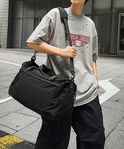 Miniministore（ミニミニストア）の「大容量ボストンバッグ旅行用トラベルバッグ（ボストンバッグ・レディース・ダークグレー/ピンク/アイボリー/ブラック・FREE）」の12枚目の写真