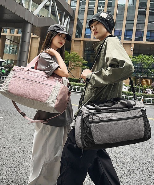 Miniministore（ミニミニストア）の「大容量ボストンバッグ旅行用トラベルバッグ（ボストンバッグ・レディース・ダークグレー/ピンク/アイボリー/ブラック・FREE）」の17枚目の写真