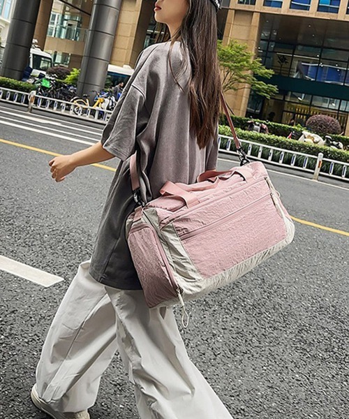Miniministore（ミニミニストア）の「大容量ボストンバッグ旅行用トラベルバッグ（ボストンバッグ・レディース・ダークグレー/ピンク/アイボリー/ブラック・FREE）」の19枚目の写真