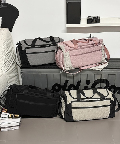 Miniministore（ミニミニストア）の「大容量ボストンバッグ旅行用トラベルバッグ（ボストンバッグ・レディース・ダークグレー/ピンク/アイボリー/ブラック・FREE）」の22枚目の写真