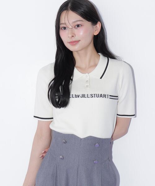 JILL by JILL STUART(ジルバイジルスチュアート)の「ラインロゴポロニット(ニット/セーター・レディース・ブルー/ネイビー/ホワイト・FREE)」の13枚目の写真
