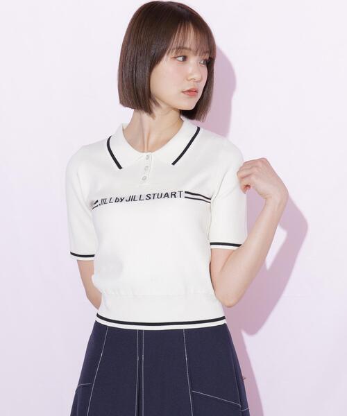 JILL by JILL STUART(ジルバイジルスチュアート)の「ラインロゴポロニット(ニット/セーター・レディース・ブルー/ネイビー/ホワイト・FREE)」の17枚目の写真