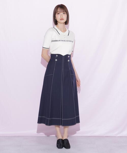 JILL by JILL STUART(ジルバイジルスチュアート)の「ラインロゴポロニット(ニット/セーター・レディース・ブルー/ネイビー/ホワイト・FREE)」の19枚目の写真