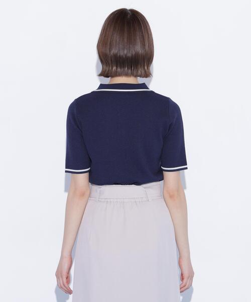 JILL by JILL STUART(ジルバイジルスチュアート)の「ラインロゴポロニット(ニット/セーター・レディース・ブルー/ネイビー/ホワイト・FREE)」の7枚目の写真