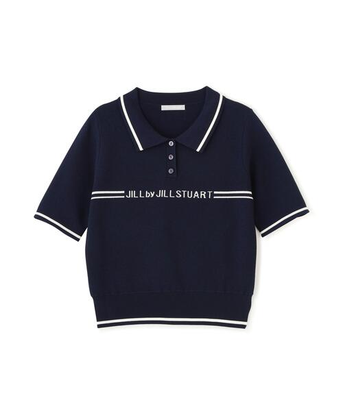 JILL by JILL STUART(ジルバイジルスチュアート)の「ラインロゴポロニット(ニット/セーター・レディース・ブルー/ネイビー/ホワイト・FREE)」の8枚目の写真