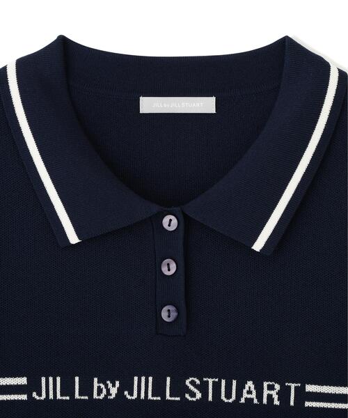 JILL by JILL STUART(ジルバイジルスチュアート)の「ラインロゴポロニット(ニット/セーター・レディース・ブルー/ネイビー/ホワイト・FREE)」の9枚目の写真
