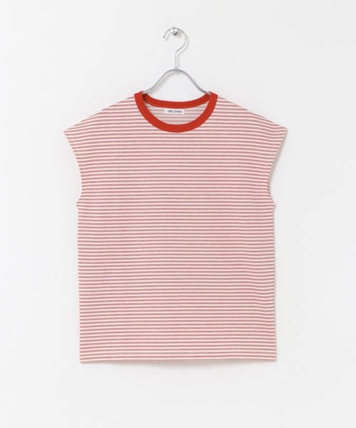 FORK&SPOON（フォークアンドスプーン）の「FORK&SPOON　マルチボーダーノースリーブTシャツ（タンクトップ・レディース・レッド/チャコールグレー/グリーン・1）」の4枚目の写真