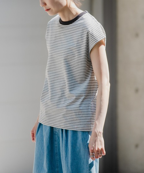 FORK&SPOON（フォークアンドスプーン）の「FORK&SPOON　マルチボーダーノースリーブTシャツ（タンクトップ・レディース・レッド/チャコールグレー/グリーン・1）」の10枚目の写真