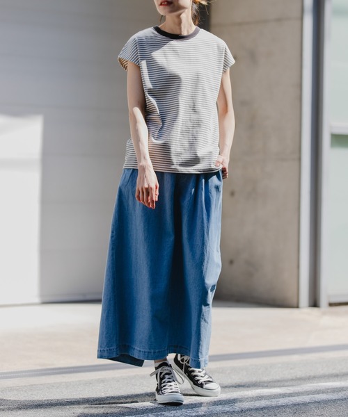 FORK&SPOON（フォークアンドスプーン）の「FORK&SPOON　マルチボーダーノースリーブTシャツ（タンクトップ・レディース・レッド/チャコールグレー/グリーン・1）」の13枚目の写真