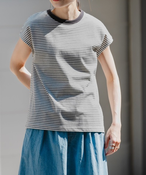 FORK&SPOON（フォークアンドスプーン）の「FORK&SPOON　マルチボーダーノースリーブTシャツ（タンクトップ・レディース・レッド/チャコールグレー/グリーン・1）」の16枚目の写真