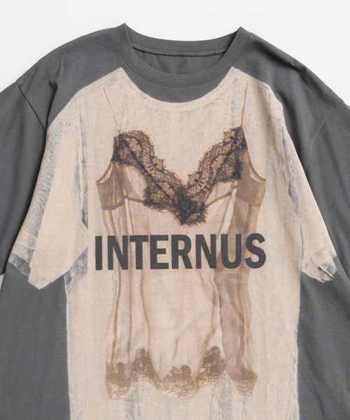 MAISON SPECIAL(メゾンスペシャル)の「【PRE-ORDER】Lingerie Trompe l'oeil T-Shirt/ランジェリートロンプルイユTシャツ(Tシャツ/カットソー・レディース・チャコールグレー/ホワイト・FREE)」の8枚目の写真
