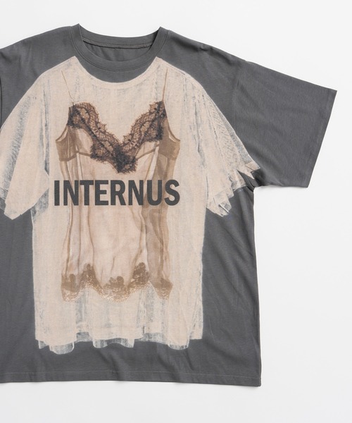 MAISON SPECIAL(メゾンスペシャル)の「【PRE-ORDER】Lingerie Trompe l'oeil T-Shirt/ランジェリートロンプルイユTシャツ(Tシャツ/カットソー・レディース・チャコールグレー/ホワイト・FREE)」の9枚目の写真