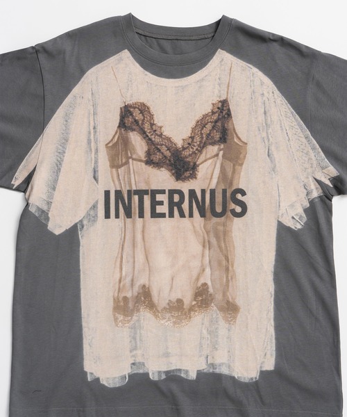 MAISON SPECIAL(メゾンスペシャル)の「【PRE-ORDER】Lingerie Trompe l'oeil T-Shirt/ランジェリートロンプルイユTシャツ(Tシャツ/カットソー・レディース・チャコールグレー/ホワイト・FREE)」の10枚目の写真