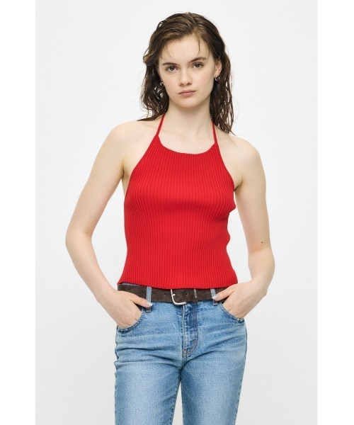 MOUSSY(マウジー)の「BACKLESS KNIT キャミソール(キャミソール・レディース・レッド/ブラック/ライトベージュ・FREE)」の14枚目の写真