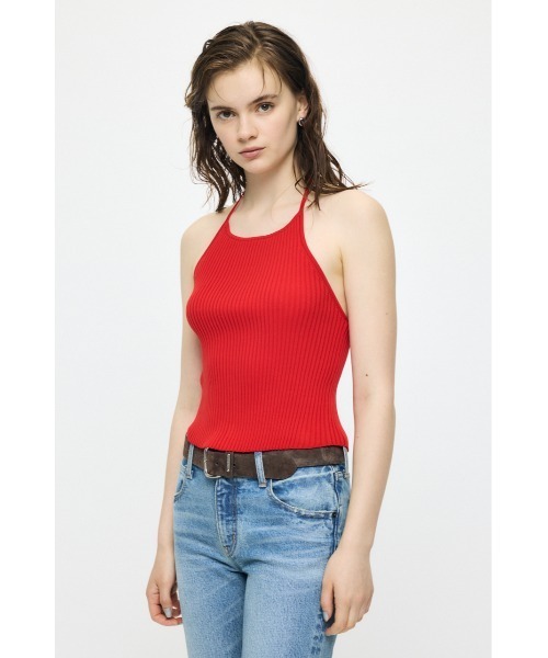 MOUSSY(マウジー)の「BACKLESS KNIT キャミソール(キャミソール・レディース・レッド/ブラック/ライトベージュ・FREE)」の15枚目の写真