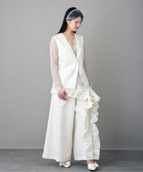 Ranerrh(ラネリ)の「レースデザインシアーインナーロンティー フォーマルインナー【結婚式・二次会・パーティー】【入卒園・入卒式・卒業式】【オケージョン・セレモニー】【ウエディング】(Tシャツ/カットソー・レディース・ブラック/ライトグレー・38)」の6枚目の写真
