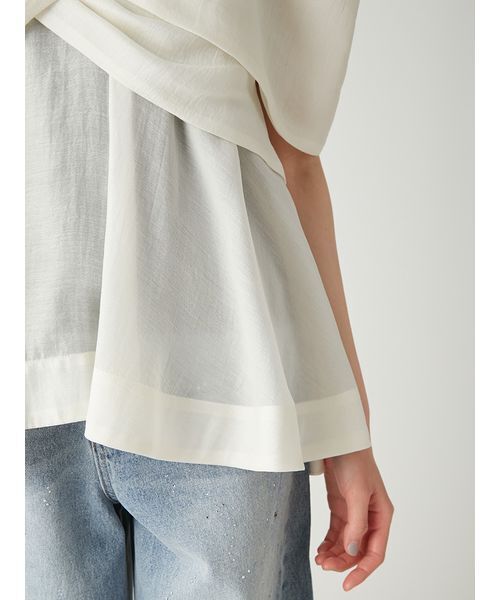 FRAY I.D(フレイアイディー)の「ツイストディテールカットトップス/ウォッシャブル・接触冷感(Tシャツ/カットソー・レディース・マルチ/ミント/ホワイト・F)」の8枚目の写真