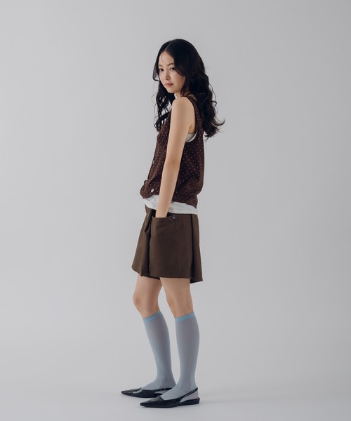 MUHET(ミュエータ)の「tuck short pants / タックショートパンツ(その他パンツ・レディース・ブラウン/ブラック・LARGE/SMALL/MEDIUM)」の15枚目の写真