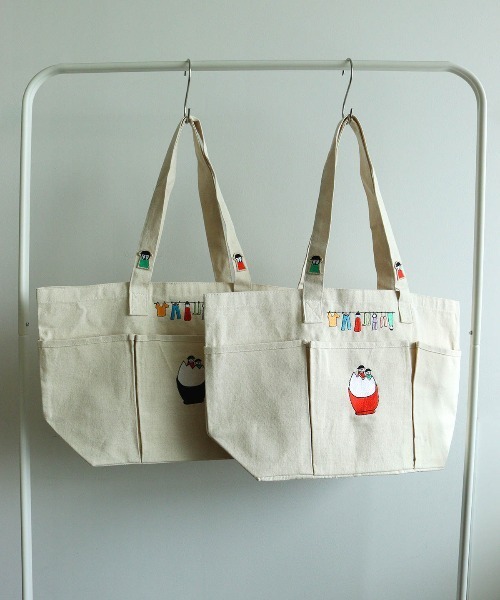 CASA PICONE(カーサピッコーネ)の「刺繍BIGトートバッグ(トートバッグ・レディース・ブルー/レッド/ブラック・FREE)」の5枚目の写真