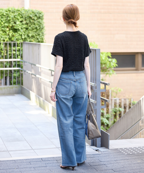 Healthy denim(ヘルシーデニム)の「Healthy Denim/ヘルシーデニム SLOBE別注 ストレートデニム donuts 【洗濯機使用可能】(デニムパンツ・レディース・スカイブルー・25cm/24cm/23cm)」の5枚目の写真