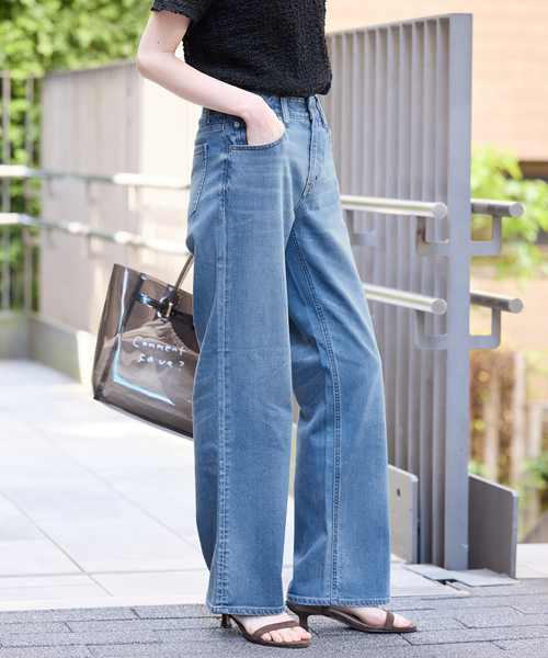 Healthy denim(ヘルシーデニム)の「Healthy Denim/ヘルシーデニム SLOBE別注 ストレートデニム donuts 【洗濯機使用可能】(デニムパンツ・レディース・スカイブルー・25cm/24cm/23cm)」の8枚目の写真