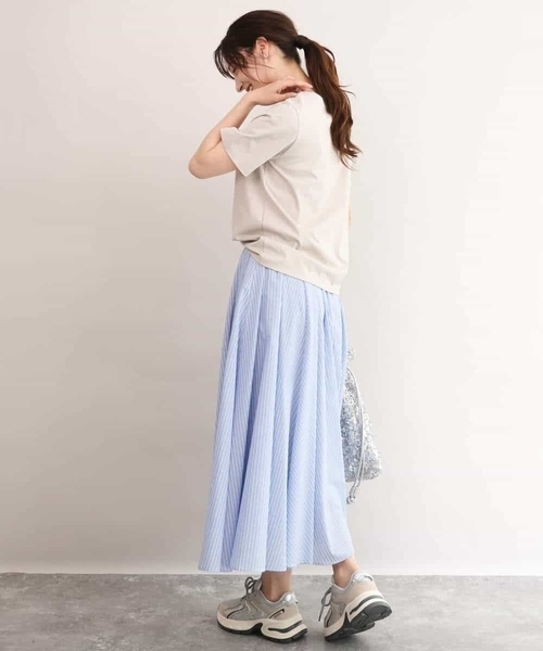MK MICHEL KLEIN（エムケーミッシェルクラン）の「[接触冷感/洗える]コットンロゴTシャツ（Tシャツ/カットソー・レディース・ホワイト/ベージュ・38）」の9枚目の写真