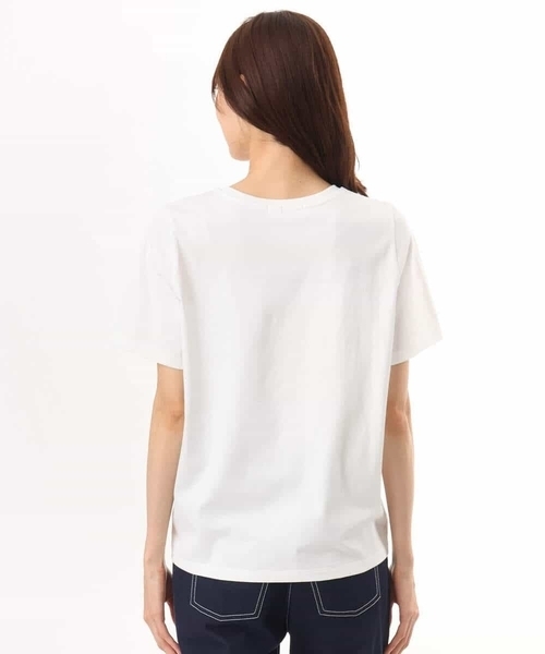 MK MICHEL KLEIN（エムケーミッシェルクラン）の「[接触冷感/洗える]コットンロゴTシャツ（Tシャツ/カットソー・レディース・ホワイト/ベージュ・38）」の16枚目の写真