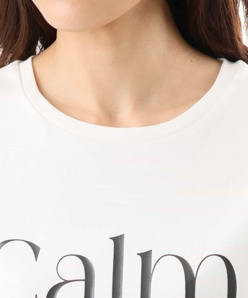 MK MICHEL KLEIN（エムケーミッシェルクラン）の「[接触冷感/洗える]コットンロゴTシャツ（Tシャツ/カットソー・レディース・ホワイト/ベージュ・38）」の17枚目の写真