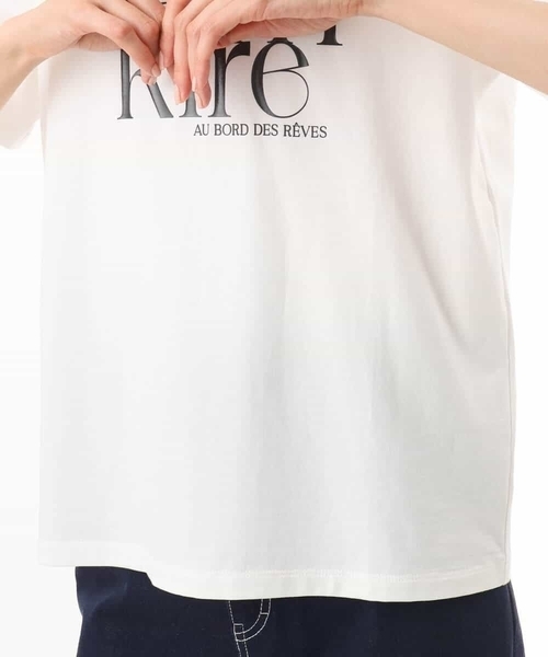 MK MICHEL KLEIN（エムケーミッシェルクラン）の「[接触冷感/洗える]コットンロゴTシャツ（Tシャツ/カットソー・レディース・ホワイト/ベージュ・38）」の19枚目の写真