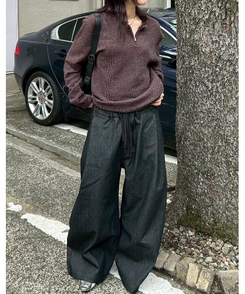 Lee fi Ne(リファイン)の「【Lee fi Ne】Herringbone Layered Baggy Jeans / 【リファイン】ヘリンボーンレイヤードバギージーンズ<着用動画あり>(デニムパンツ・メンズ・ブラック・01/02)」の12枚目の写真