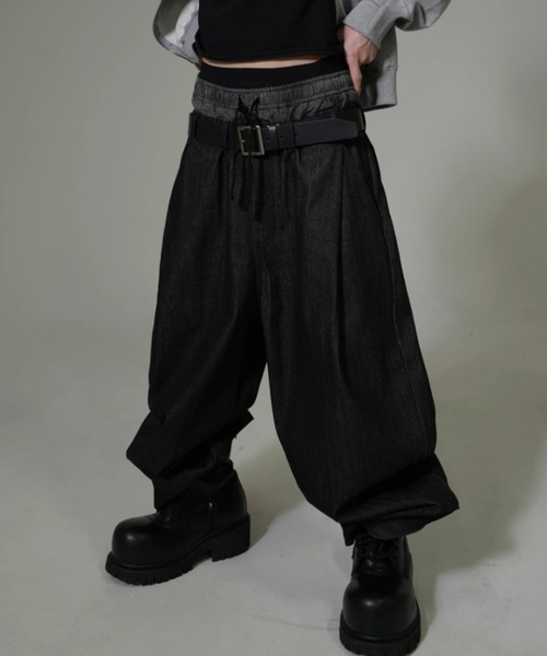 Lee fi Ne(リファイン)の「【Lee fi Ne】Herringbone Layered Baggy Jeans / 【リファイン】ヘリンボーンレイヤードバギージーンズ<着用動画あり>(デニムパンツ・メンズ・ブラック・01/02)」の22枚目の写真