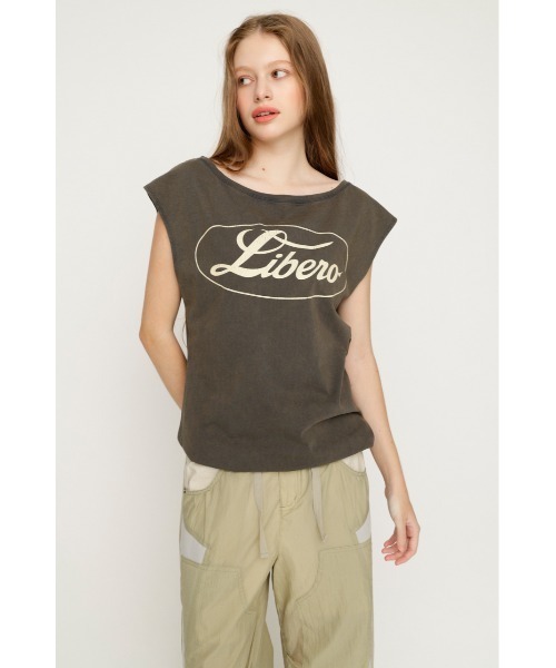SLY(スライ)の「ONE SHOULDER LOGO TOPS ワンショルダーロゴトップス 夏服 秋服(Tシャツ/カットソー・レディース・ピンク/ブラック/ネイビー・FREE)」の7枚目の写真