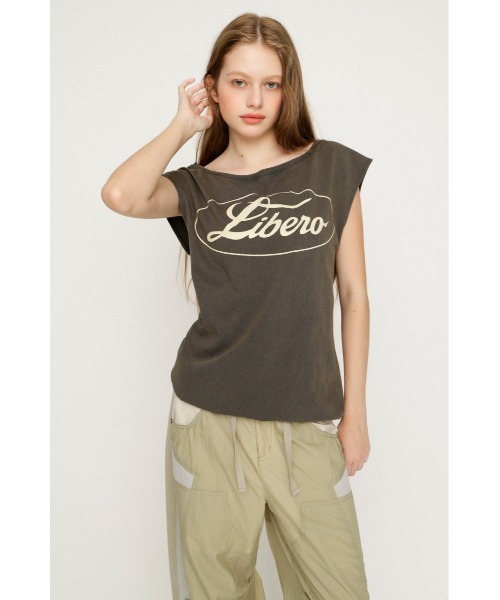 SLY(スライ)の「ONE SHOULDER LOGO TOPS ワンショルダーロゴトップス 夏服 秋服(Tシャツ/カットソー・レディース・ピンク/ブラック/ネイビー・FREE)」の8枚目の写真
