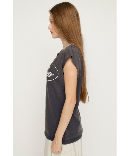 SLY(スライ)の「ONE SHOULDER LOGO TOPS ワンショルダーロゴトップス 夏服 秋服(Tシャツ/カットソー・レディース・ピンク/ブラック/ネイビー・FREE)」の16枚目の写真