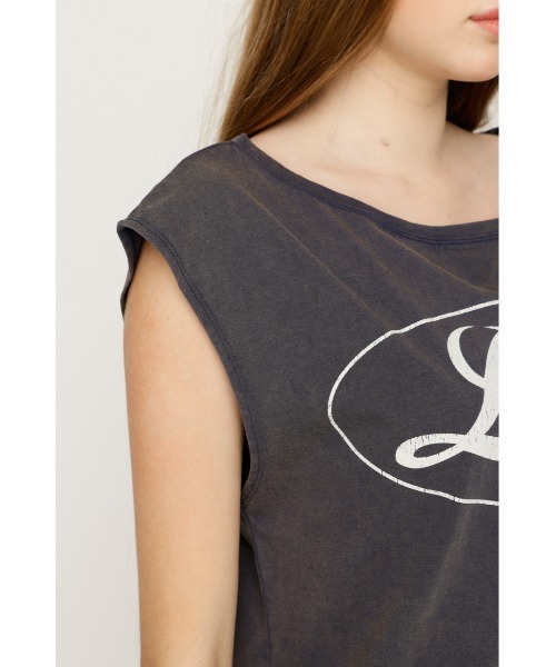 SLY(スライ)の「ONE SHOULDER LOGO TOPS ワンショルダーロゴトップス 夏服 秋服(Tシャツ/カットソー・レディース・ピンク/ブラック/ネイビー・FREE)」の19枚目の写真